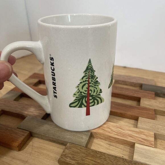 Starbucks Christmas Tree Mug 4-1/4" Tall 10 oz. 2011 Coffeecore Kluttercore - Picture 5 of 9